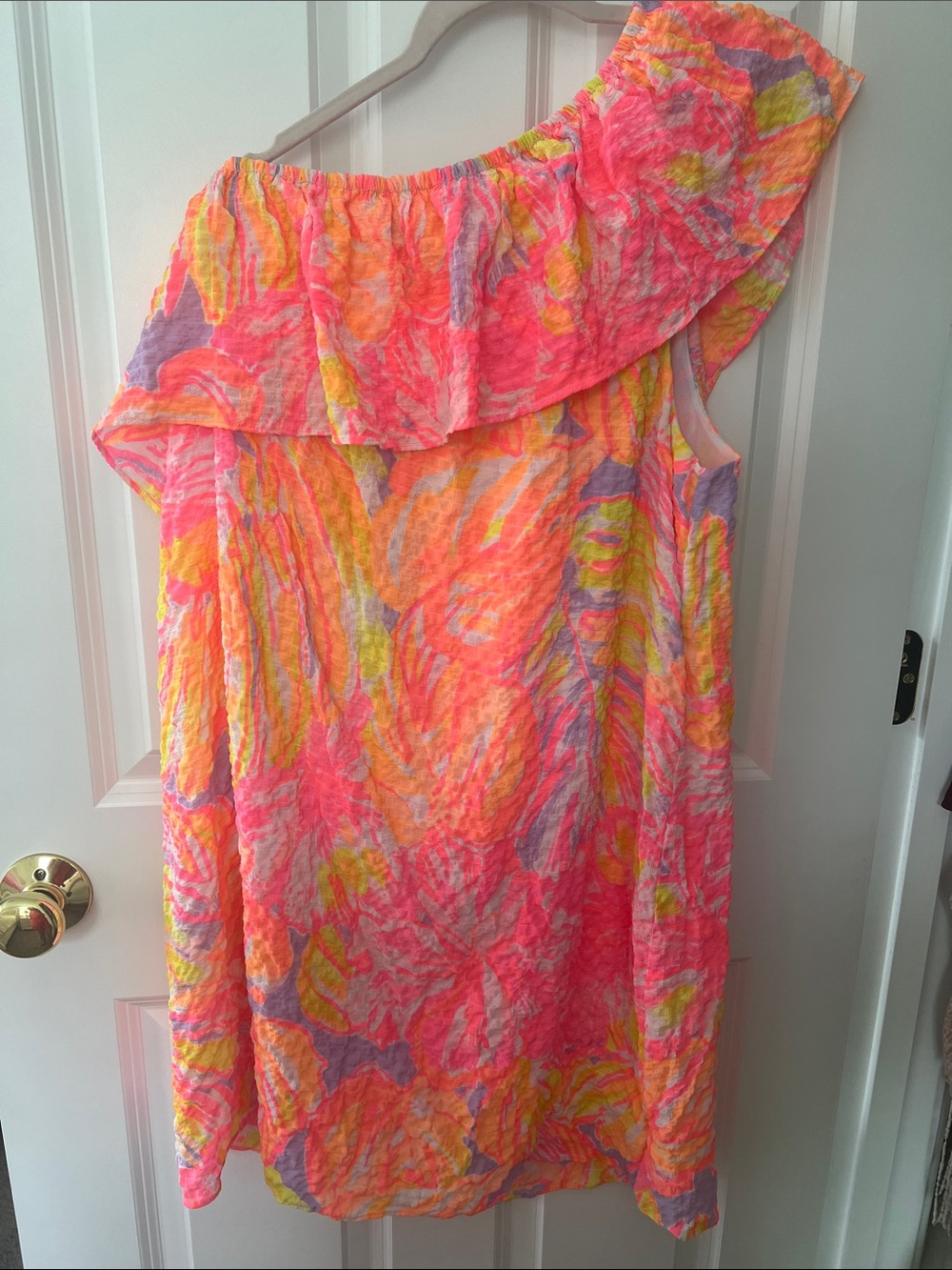 Lily Pulitzer Emmeline Multi Sun Splashed One Shoulder Dress Size XL